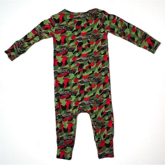 Posh Peanut Mattel Bamboo Muscle Hot Wheels Green Romper 18-24 months Racing - Picture 7 of 8
